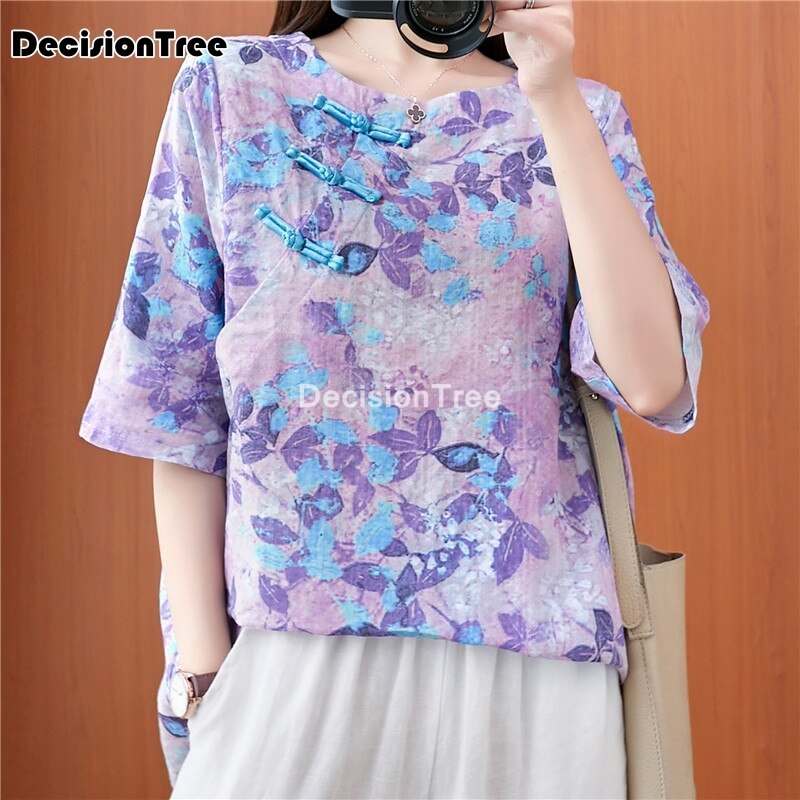 2022 chinese traditional hanfu top ancient chinese shirt chinese style traditional chinese clothing women flower print tang tops