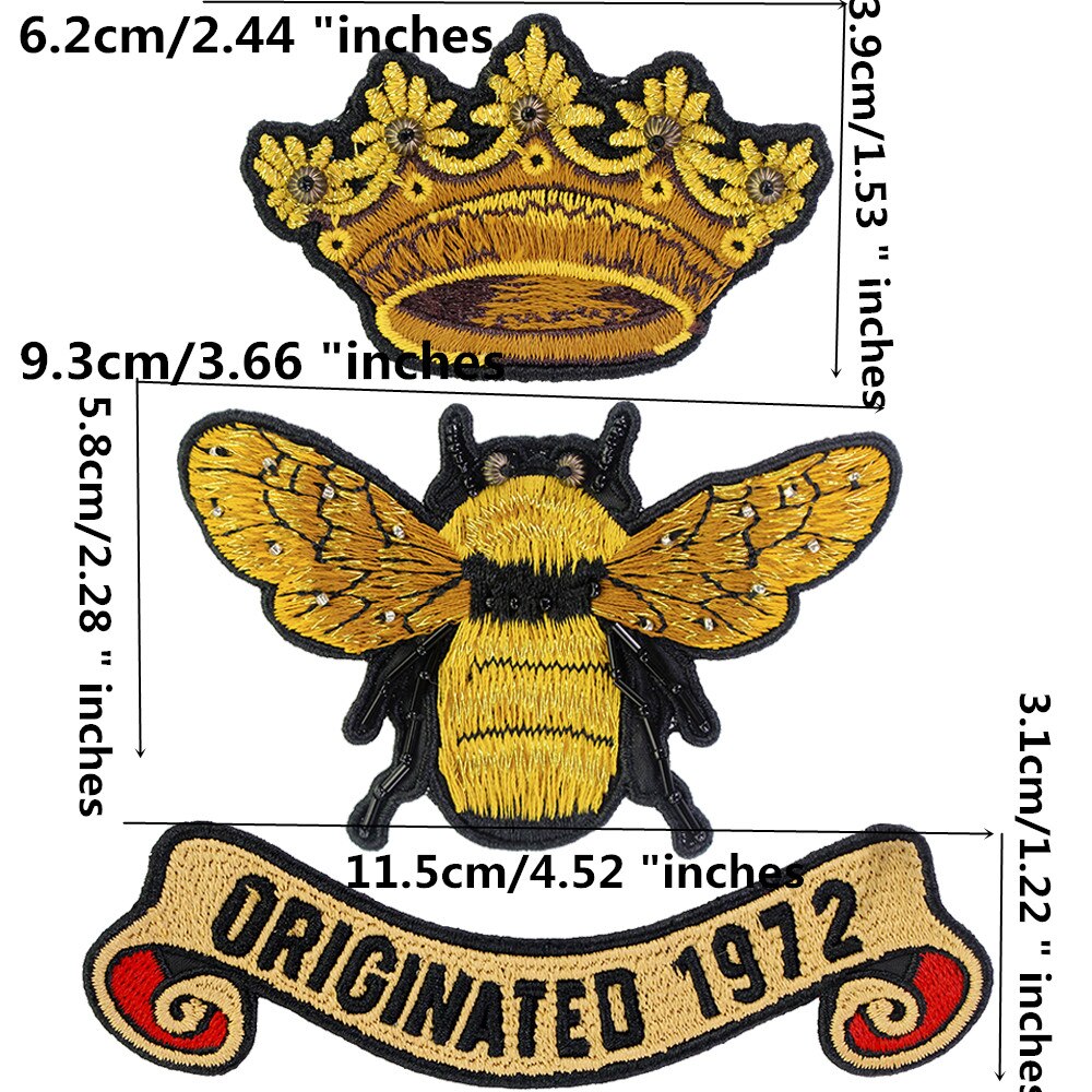 Nieuw! Borduren Kralen Bee Applique Naaien Patch Voor Tassen Schoenen Badge Diy Kleding Versierd B326: A