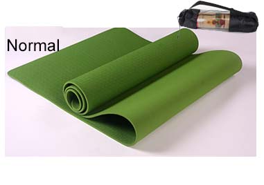 1830*61*6mm tpe yogamåtte gymmåtter træner fitnessgymnastik sport de træningstæppe yogamatte 6mm med positionslinje  xa83a: Grøn normal