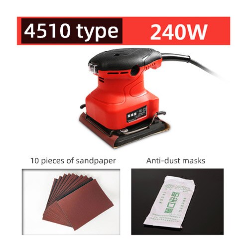 Lijadora eléctrica de 240W, pulidora, lijadora, herramienta de carpintería con papel de lija para madera, Metal y plástico: Set 2