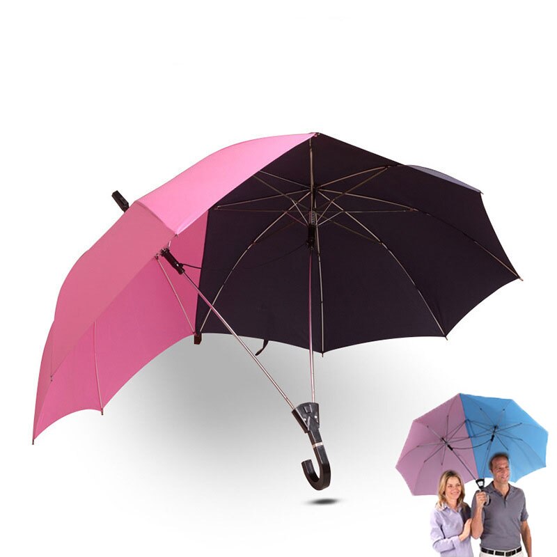 Creatieve Automatische Twee Persoon Paraplu Grote gebied Dubbele Lover Stellen Paraplu Mode Multifunctionele Winddicht Paraplu