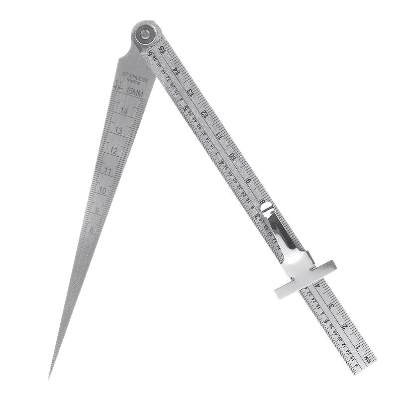 Stainless Steel Welding Taper Gage Feeler Gauge Gap Hole Inspection Test Ruler inch/mm