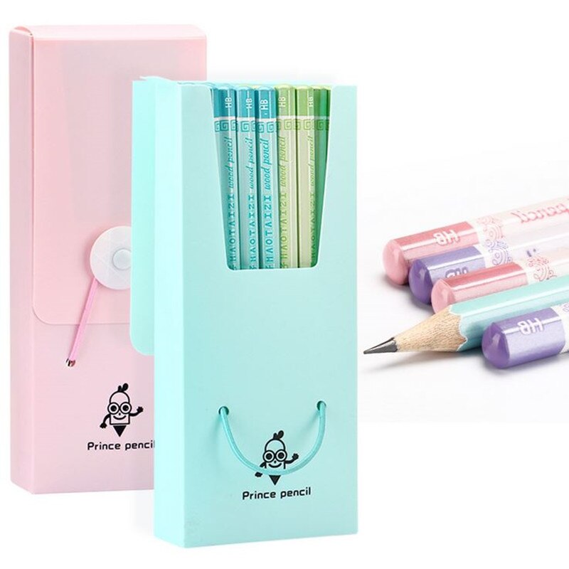 36 PCS/Box Colorful Wooden HB Pencil Standar With Pencil Case Stationery Pencil Drawing Painting Writing School Office