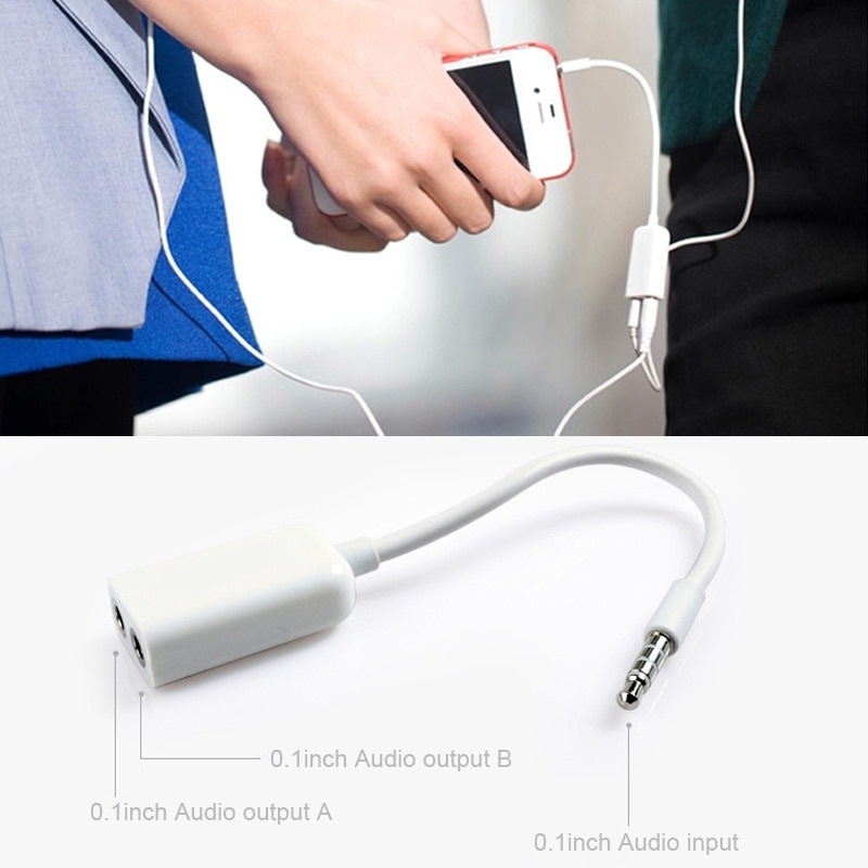 3.5mm Dual Jack Earphone Headphone Splitter Adapter For Samsumg iPhone Phone Laptop Tablet MP3 Player Audio Devices VDX99