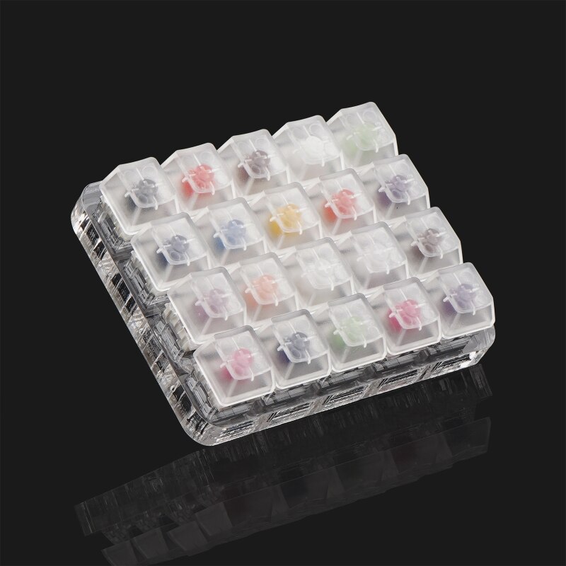 20 Key Caps Testing Tool Kailh Box Switches Keyboard Tester Kit Clear Keycaps Sampler PCB Mechanical Keyboard