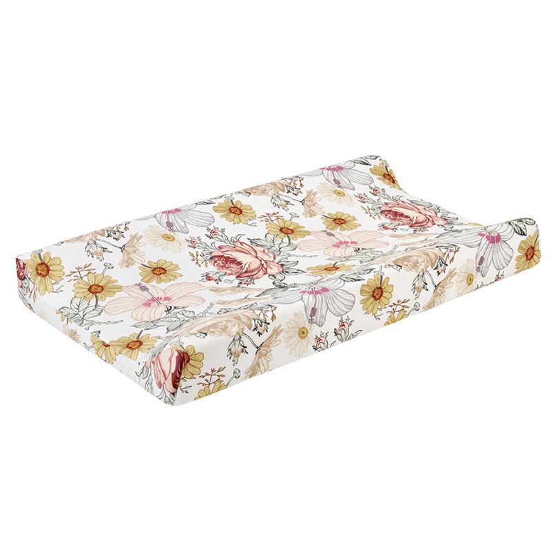 Baby Luierbak Cover Bloemenprint Ingericht Crib Sheet Baby Of Peuter Bed Kwekerij Unisex Luier Veranderen Tafel Vel: 3