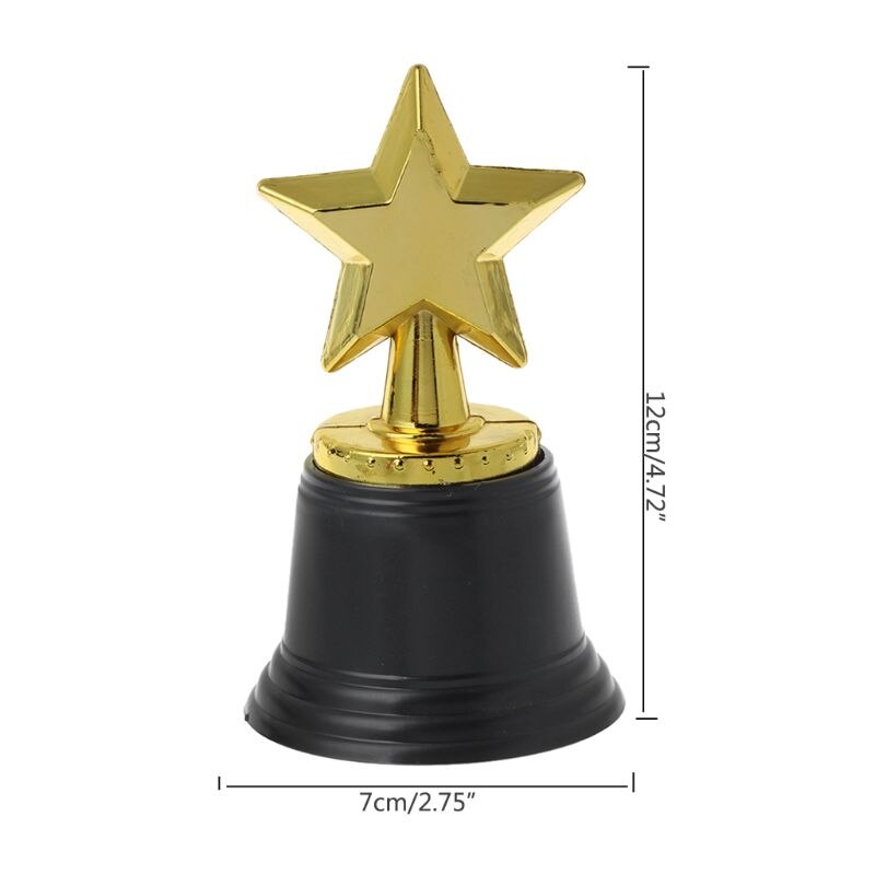 12PCS Star Gold Award Trophies 4.5&quot; Gold Star Trophy For Awards Winners Oscar Awards Parties Bulk School