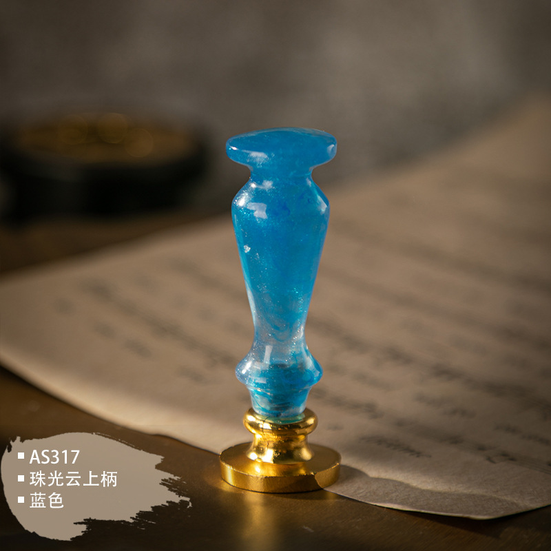 Universal Replacement Stamp Metal Handle Cutting Thin Stamp Tool Wax Seal Wedding Invitation Letter Decoration Diy Stamp Tool: DEEP BLUE