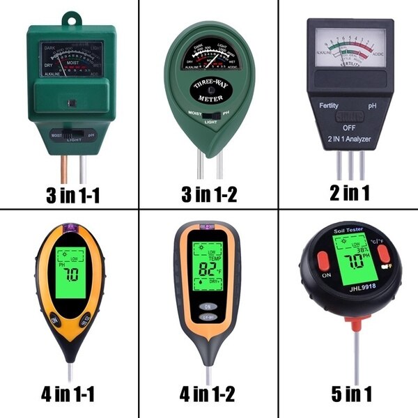 PH Soil Tester Soil Moisture Meter Monitor Sunlight Temp Testers Acidity Alkali Test Tool Garden Plant Thermometer Hygrometer