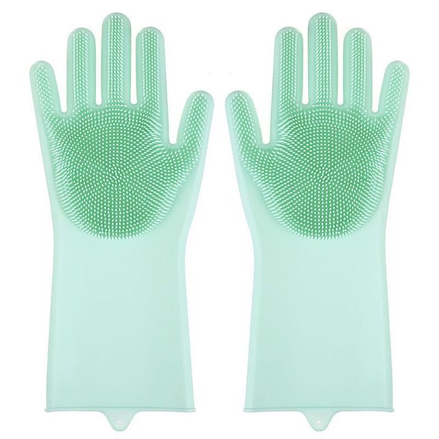 Poetshandschoenen Voor Het Verzorgen Van Huisdieren Hond Kat Baden Shampoo Handschoen Magie Afwassen Cleanner Spons Siliconen Ontharingshandschoen: Licht Groen