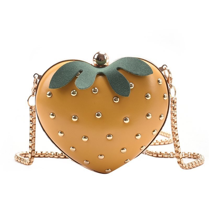 Cute Small Bags for Women Trend Cartoon Shoulder Bag for Girls Chain Mini Coin Purse Shell Crossbody Bag: Yellow