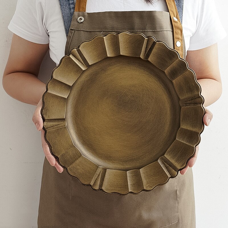 Retro runde tekande kage opbevaringsbakke hjem bryllup dekorative dessert smykker display plade: Stil 1