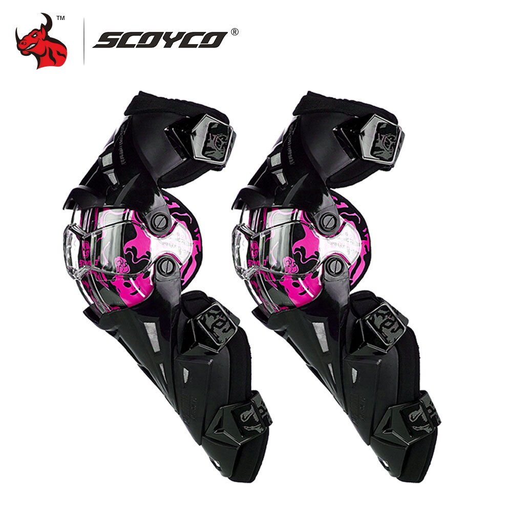 SCOYCO-genouillères de protection pour Moto, équipement de protection pour Motocross, vtt, équipement de protection pour Ski: K12 pink