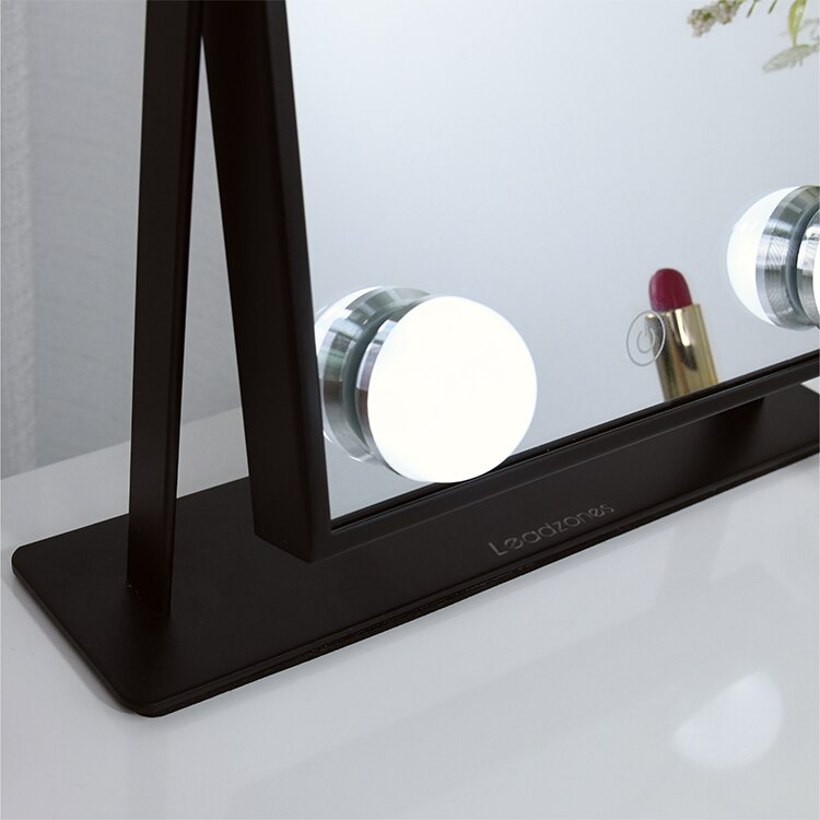 Leadzones Mirrors enhanced by electric lights metal bath vanity LED Hollywood makeup mirror with lights
