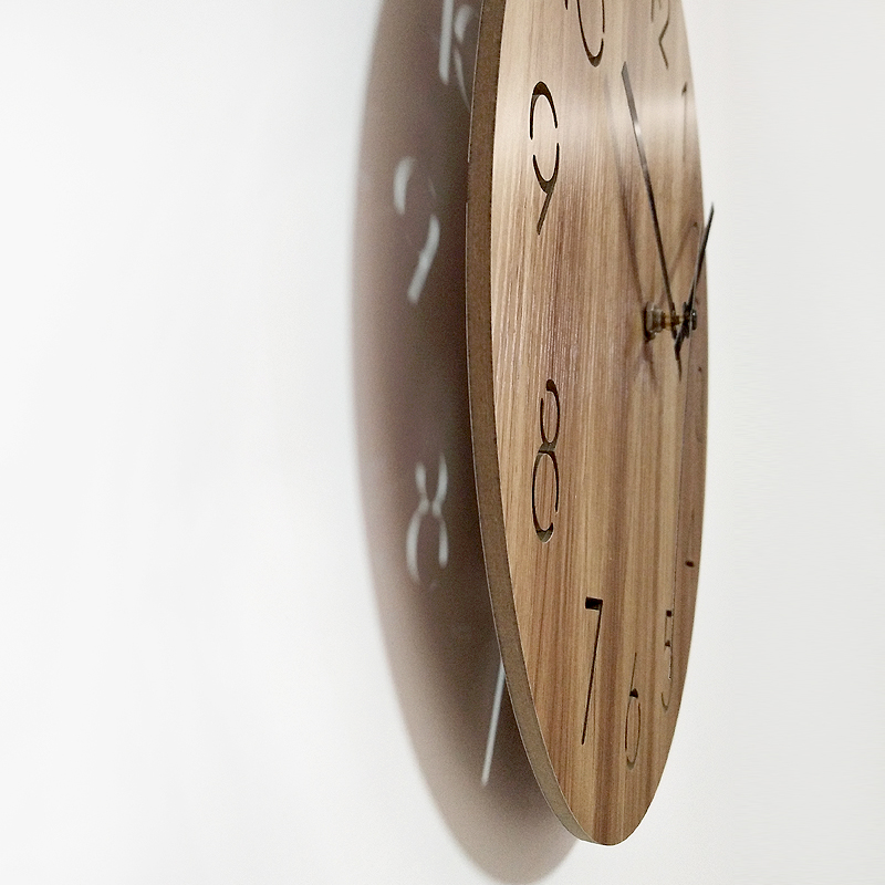 nordisch Große Wanduhr Zauberstab Uhr Holz Moderne Wohnzimmer Schlafzimmer Stille Gelb Uhren Büro Küche Pendule Wandbild Dekor Saat