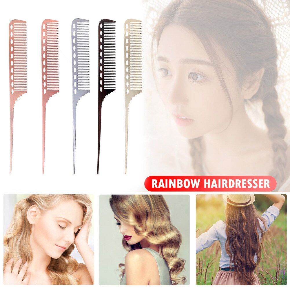Double Side Pin Tail Hairbrush Hair Edge Comb Home Salon Hairdressing Styling Brush