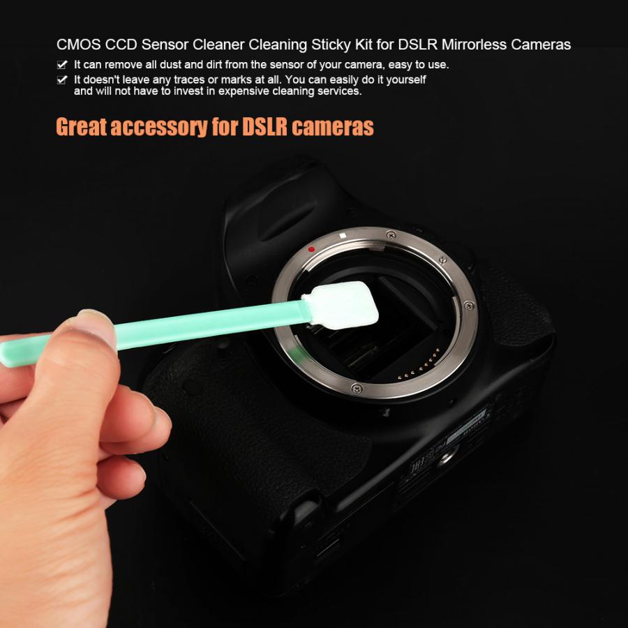 6 stk pakke våd sensorrensere cmos ccd-vatpind til d-slr, filtre, optiklinse, lcd til kamerarengøringspude ccd / cmos-vatpind: