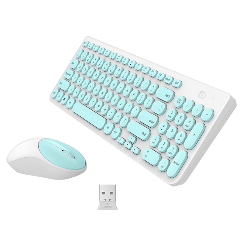 Low-Noise Wireless Keyboard and 2.4G Wireless Mouse 1500DPI Ultra-Thin Wireless Keyboard Mouse for Laptop Notebook Computer: Green
