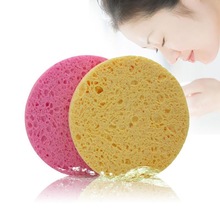 Gezicht Wassen Product Natuurlijke Houtvezel Gezicht Wassen Reiniging Ronde Sponge Makeup Gereedschap Schoonmaken Willekeurige Kleur