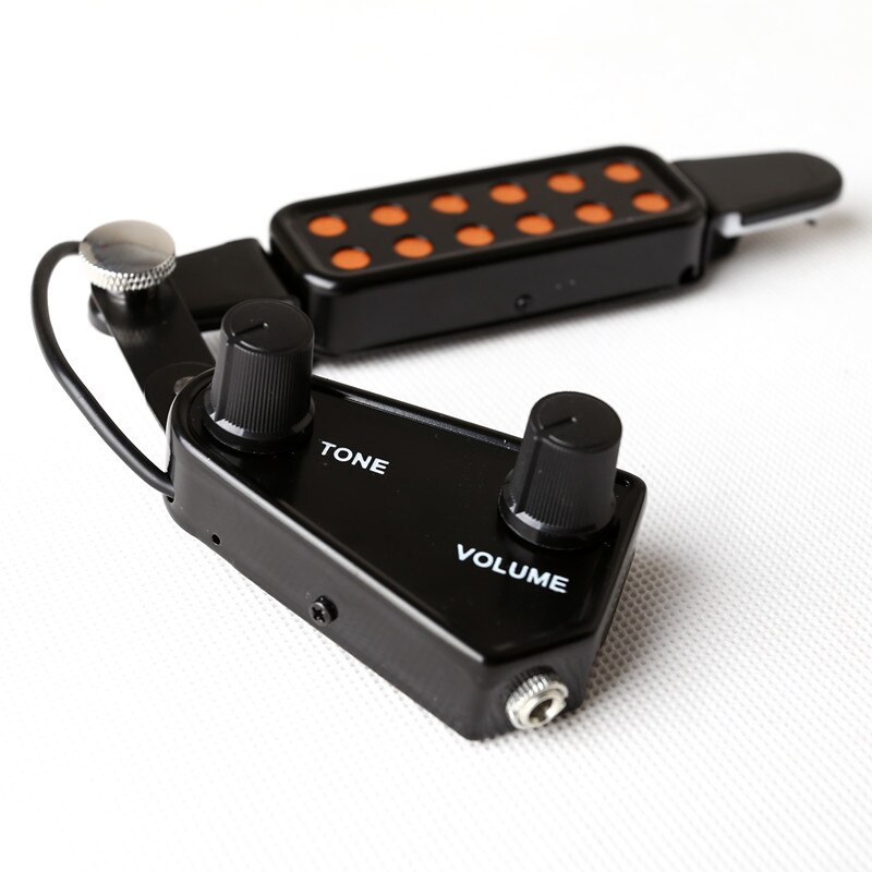 12-Hole Guitar Sound Hole Pickup - Magnetic Transducer with Tone & Volume Control - for Acoustic/Electric Guitar