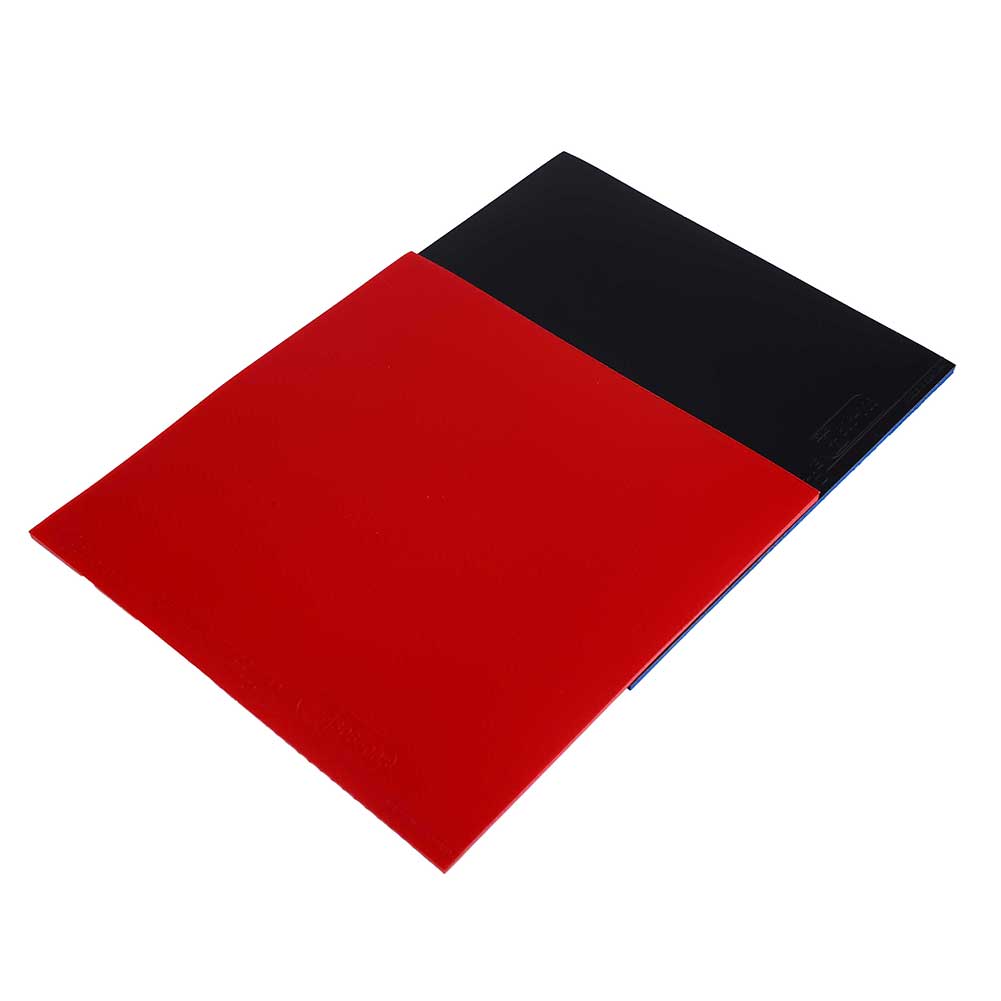 2 pces raquete de tênis de mesa pips na esponja de borracha pingpong vermelho/preto qualidade