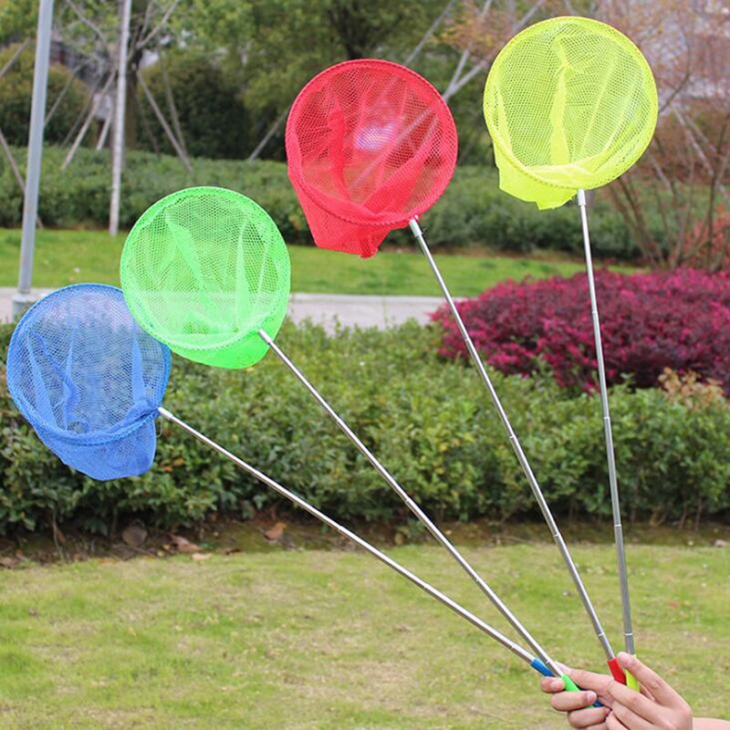 1pc Kids Telescopic Butterfly Net Extendable 34 Inches and Anti Slip Grip Perfect for Catching Bugs Insect Colorful Fishing Toys