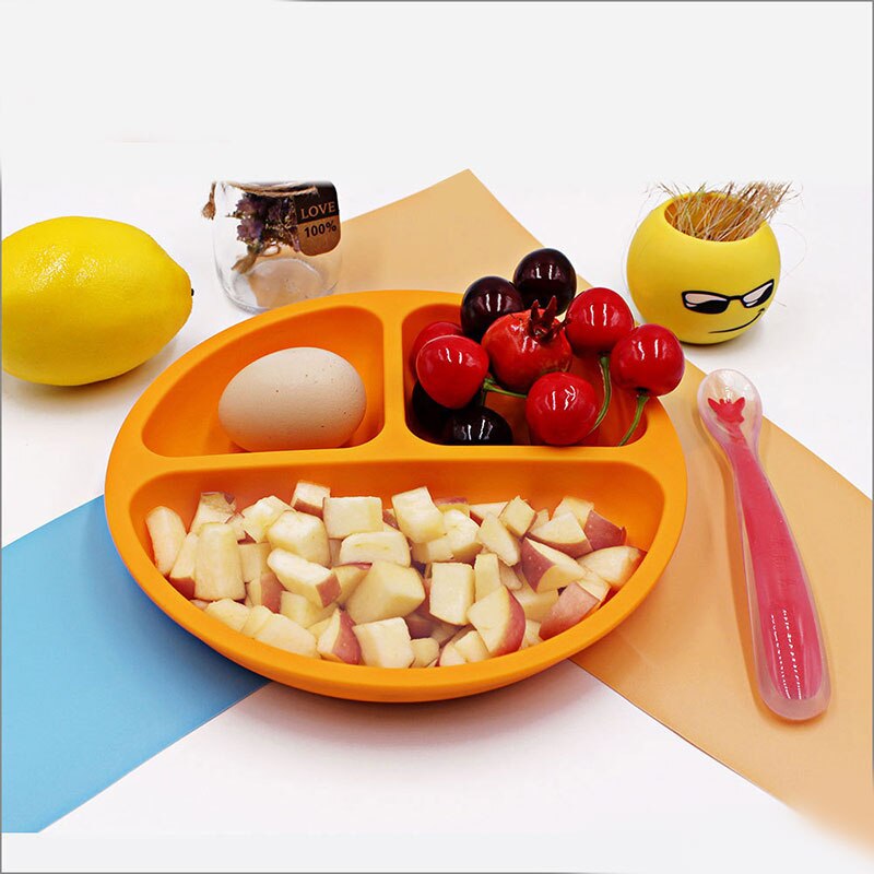 Siliconen borden voor peuters verdeelde babyborden bpa-vrij vaatwasser-/magnetronbestendig  m09