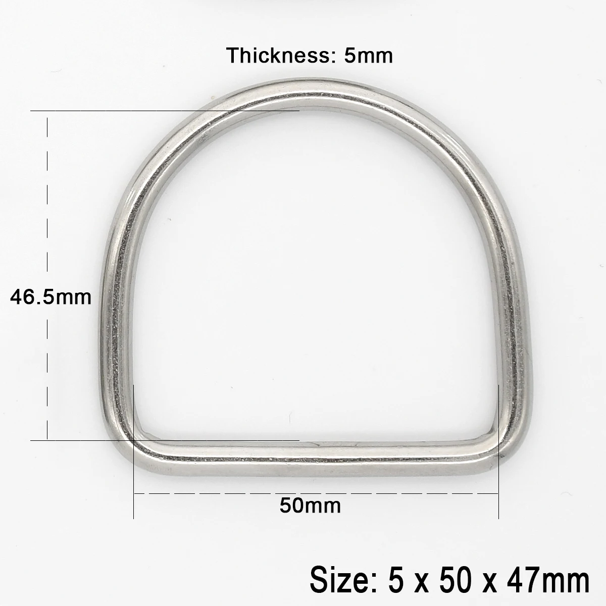 Cierre de hebilla de anillo Dee D de acero inoxidable para Collar de perro mascota, mochila, bolso artesanal de cuero, correa, cinturón, correas, piezas de prendas: NICKEL