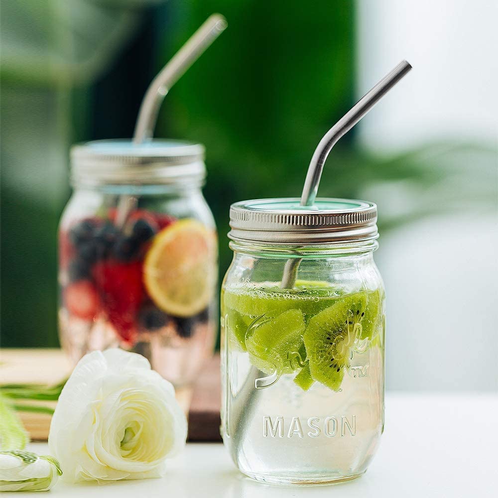 12- pakke genanvendeligt rustfrit stål sugerør metal sugerør til mate 30oz og 20oz tåler opvaskemaskine , 2 børster inkluderet multi