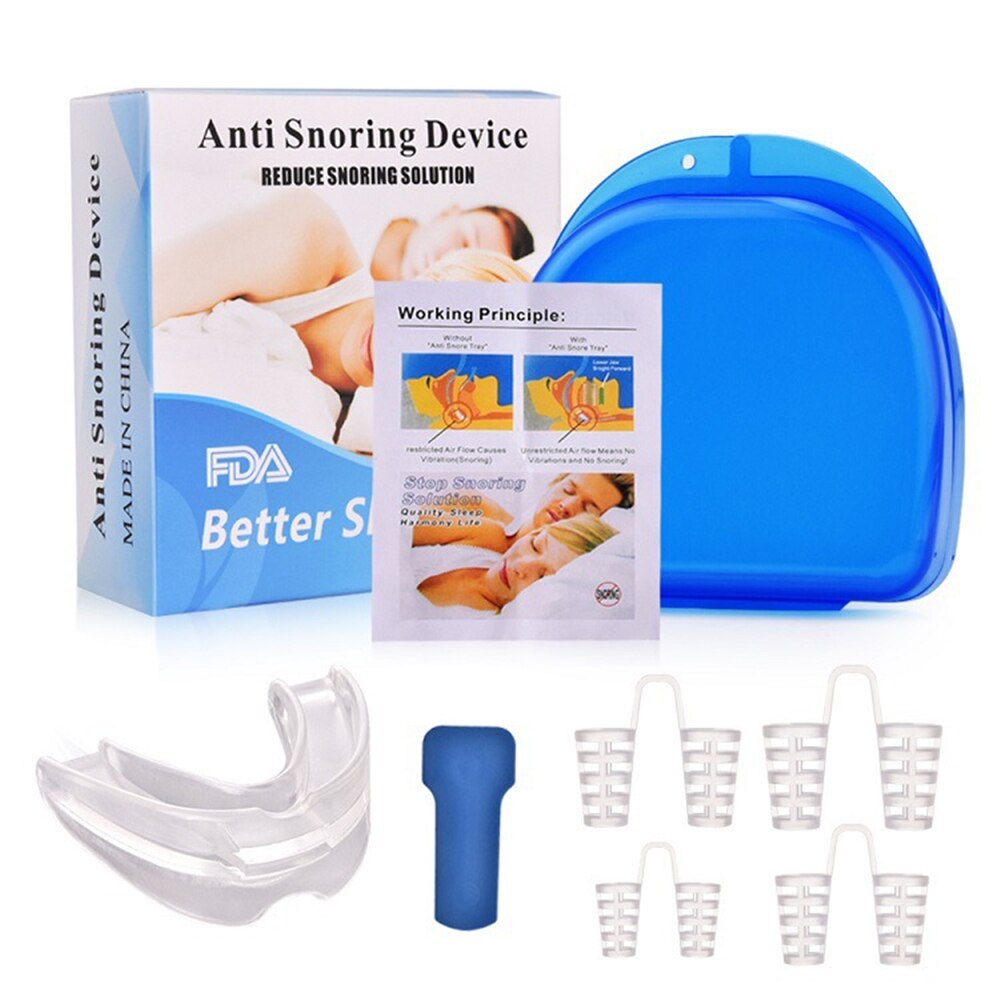 3 In 1 Night Guard Anti Snurken Stop Slijpen Tanden Gum Shield Snore Stopper Anti Snurken Slaap Steun Apparaat Fornatural slaap