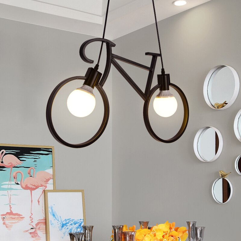 Retro Fiets Kroonluchter Verlichting Industriële Edison Led Kroonluchters Voor Kinderkamer Eetkamer Woonkamer Kroonluchter Loft Lamp