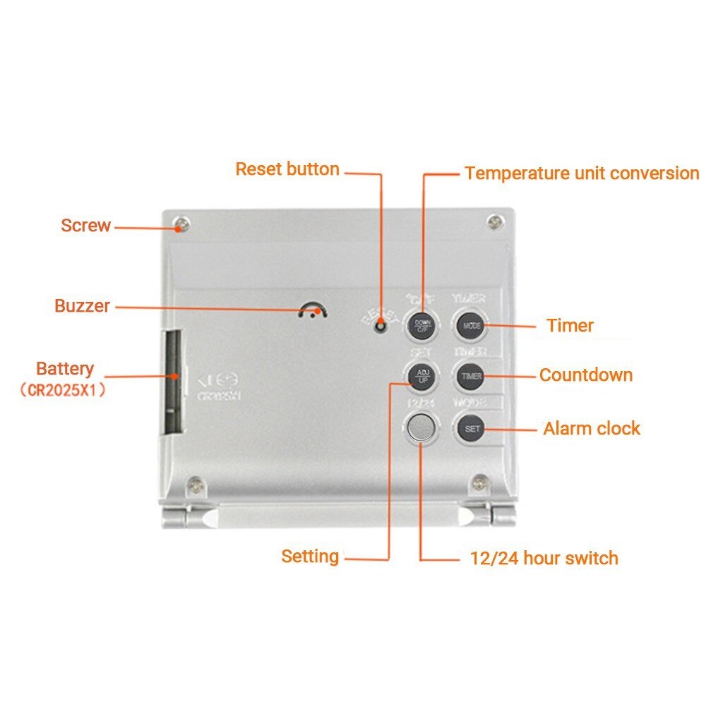 Digital LCD Weather Station Folding Date Desktop Temperature Travel Alarm Clock