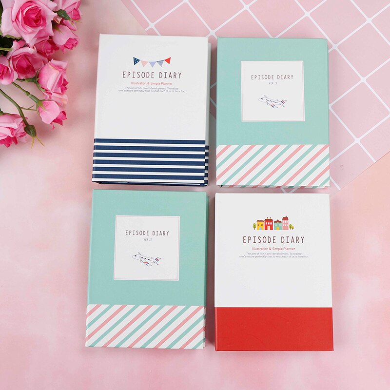 Colorful Mini Notebook With Pen Hardcover Sticky Combination Trivial Book Diary Notepad Office School Memo Pad Randomly