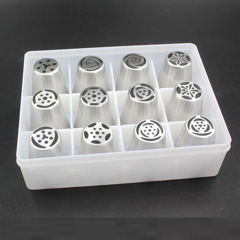 12Pcs/Lot Russian Tulip Nozzle Perfect For Cake Cupcake Decorating Icing Piping Nozzles Russian Rose Nozzles Tips