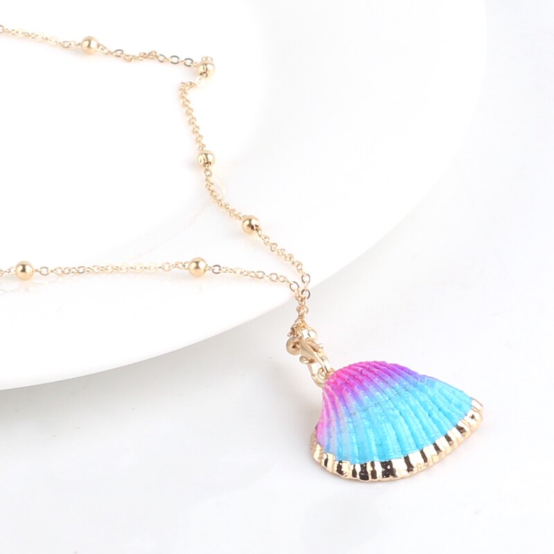 Boho Conch Shell Necklace Shell Gold Shell Chain Necklace Women Seashell Choker Necklace Pendants Jewelry Bohemian Female