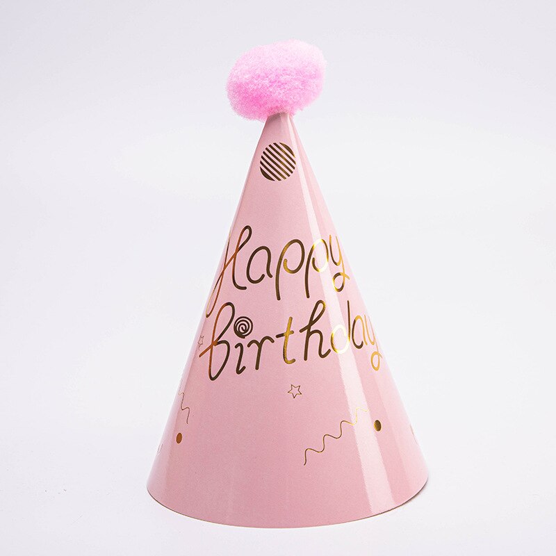 10 stücke Glücklich Geburtstag Hüte Polka Punkt Filz Pompoms Papier Kegel Kappen Baby Dusche Erwachsene freundlicher Geburtstag Party Dekoration Supplie: L-1-32