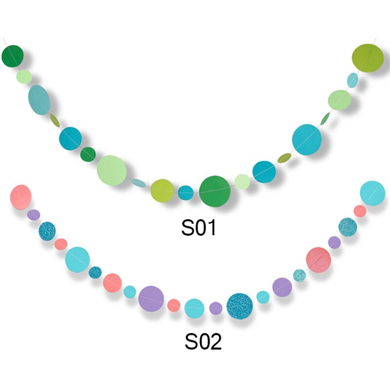 4 Meters Round Circle Hanging Paper Garland String Chain Home Birthday Wedding Banner Jungle Mermaid Party Decoration Supplies