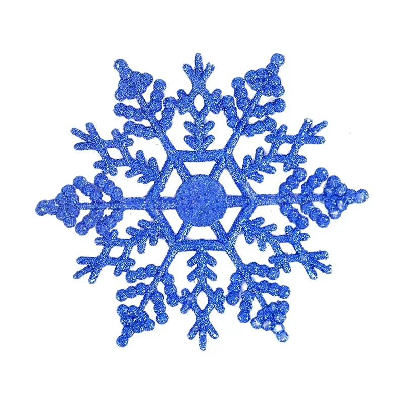Pack Of 24/12/6 Pieces Snowflakes For Christmas Tree Decoration Blue Snowflakes With Bright Powder Winter Year Hanging Decor: Khaki / 11cm