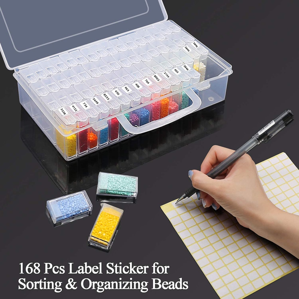 64 Grid Diamond Painting Accessories Tool Beads Box Full DIY Accessories Plastic Storage Container Jewelry Drill Storage Box