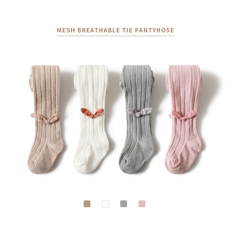 Summer Mesh Baby Girls Tights Cute Bow Kids Pantyhose Thin Breathable Solid Color Infant Toddler Kids Stockings Baby Clothes