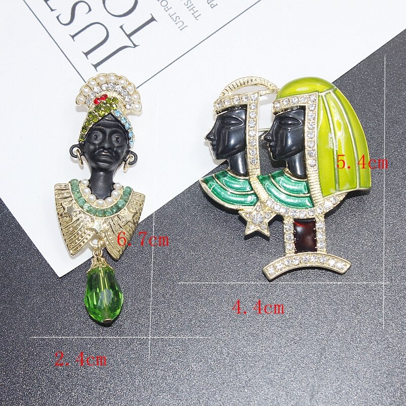 Neue retro Palast antike Cleopatra glasur Emaille Brosche mittelalterlich persönlichkeit licht luxus Brosche