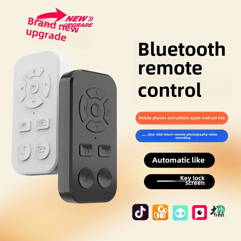 Wireless Bluetooth Remote Control For Mobile Phone Large 9-Key Charging Version Photography Self-Recorded Video TikTok Fast Scro