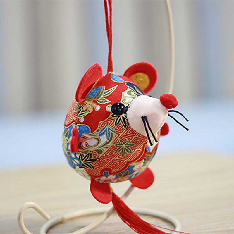 Year Of The Fat Rat Mascot Plush Toy Red Chinese Knot Mouse Pendant Hanging Deacoration Year High Qua