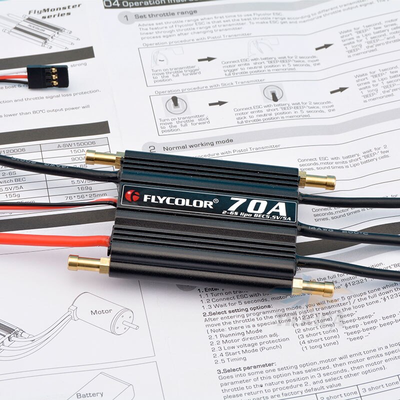 Rc båt borstlös motor esc 50a 70a 90a 120a 150a borstlös esc hastighetsregulator support 2-6s lipo bec 5.5v/5a för rc båt