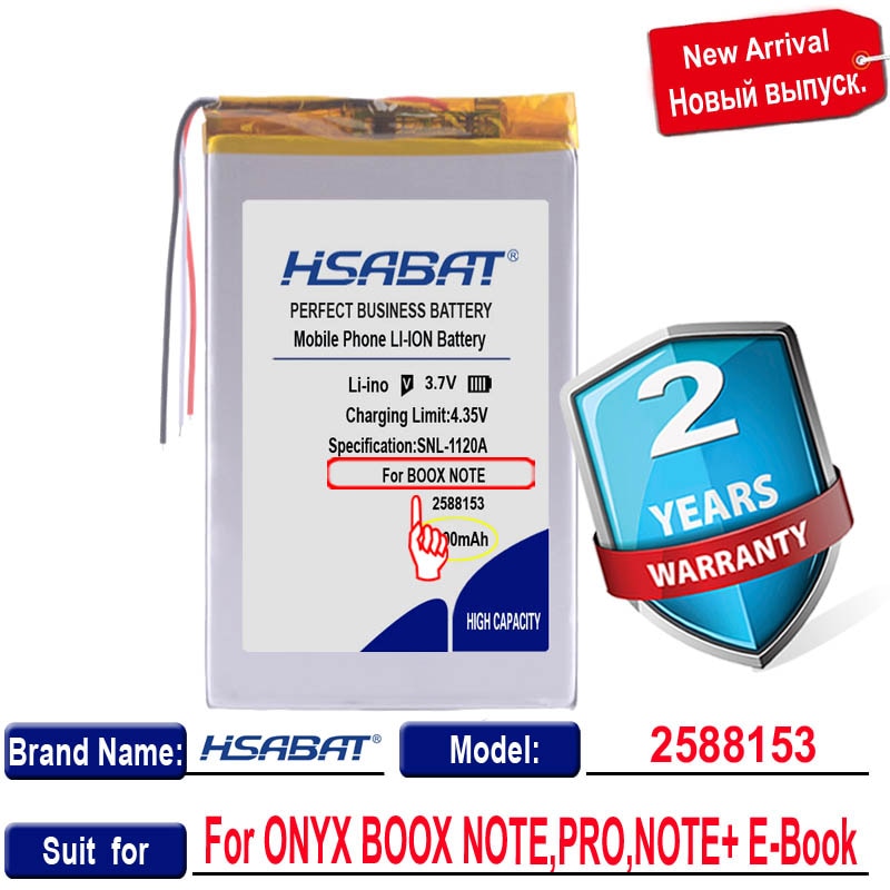 HSABAT BOOX NOTE 6800mAh Battery for ONYX BOOX NOTE,PRO,NOTE+ e-Book Li-po Rechargeable Accumulator Pack Batteries