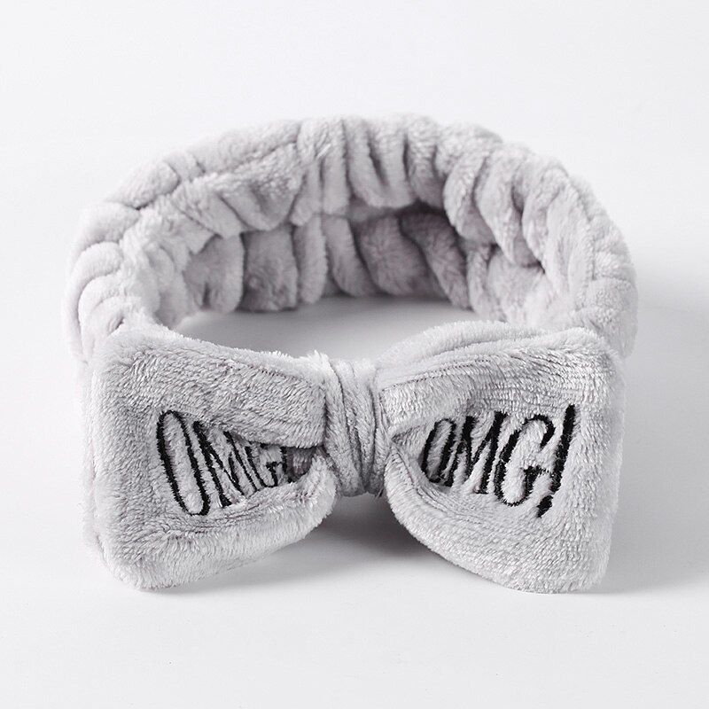 Letter OMG Coral Fleece Soft Bow Headbands for women Girls Cute Hair Holder Hairbands Hair Bands Headwear Hair Accessories: TSZ0387