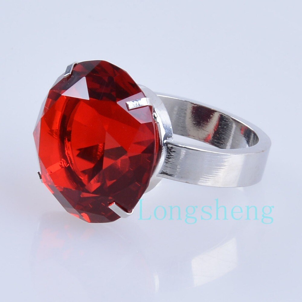 Servetringen Kristal Glas Diamant Met Rode Diamant