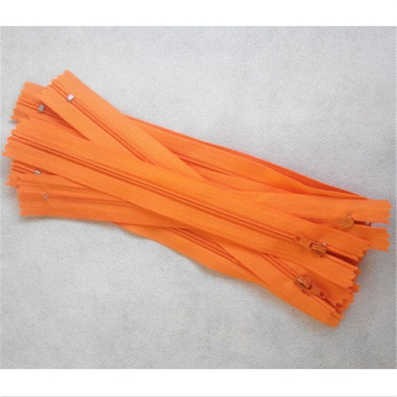 10pcs Plastic Nylon Zip Coil Sewing zippers Trousers Zippers 9 Inch 23 cm DIY Accessories for Sewing Clothing Practical: Orange