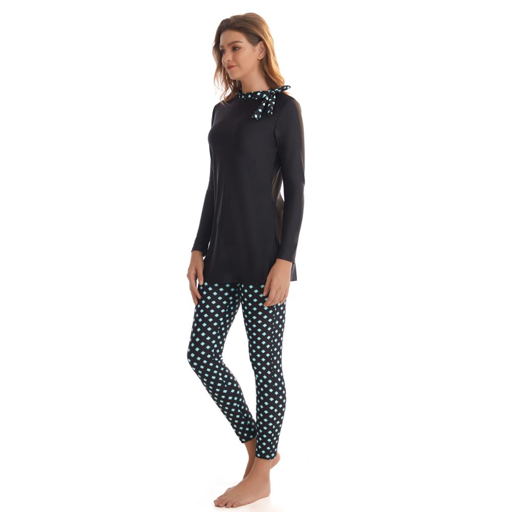 Burkinis Muslim Swimwear Modest swim wear women Swimsuit Patchwork Long Sleeve Islamic Swimsuit hijab