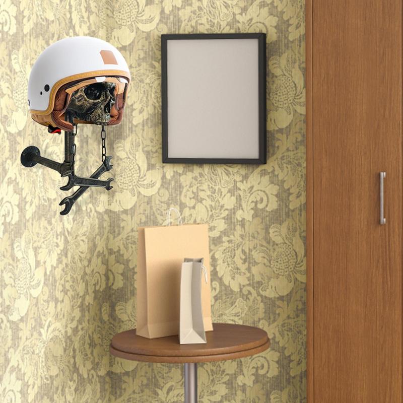 Motorcycle Helmet Rack Skull Helmets Wall Rack Mount Helmet Display Stand Luggage Hook Jacket Hanger Helmet Skull Racks